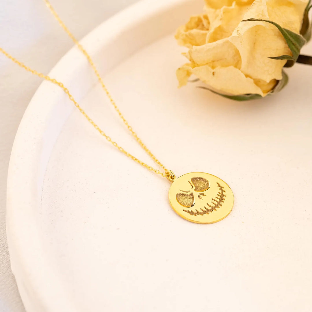 Skull Face Pendant Necklace Halloween Gift for Her