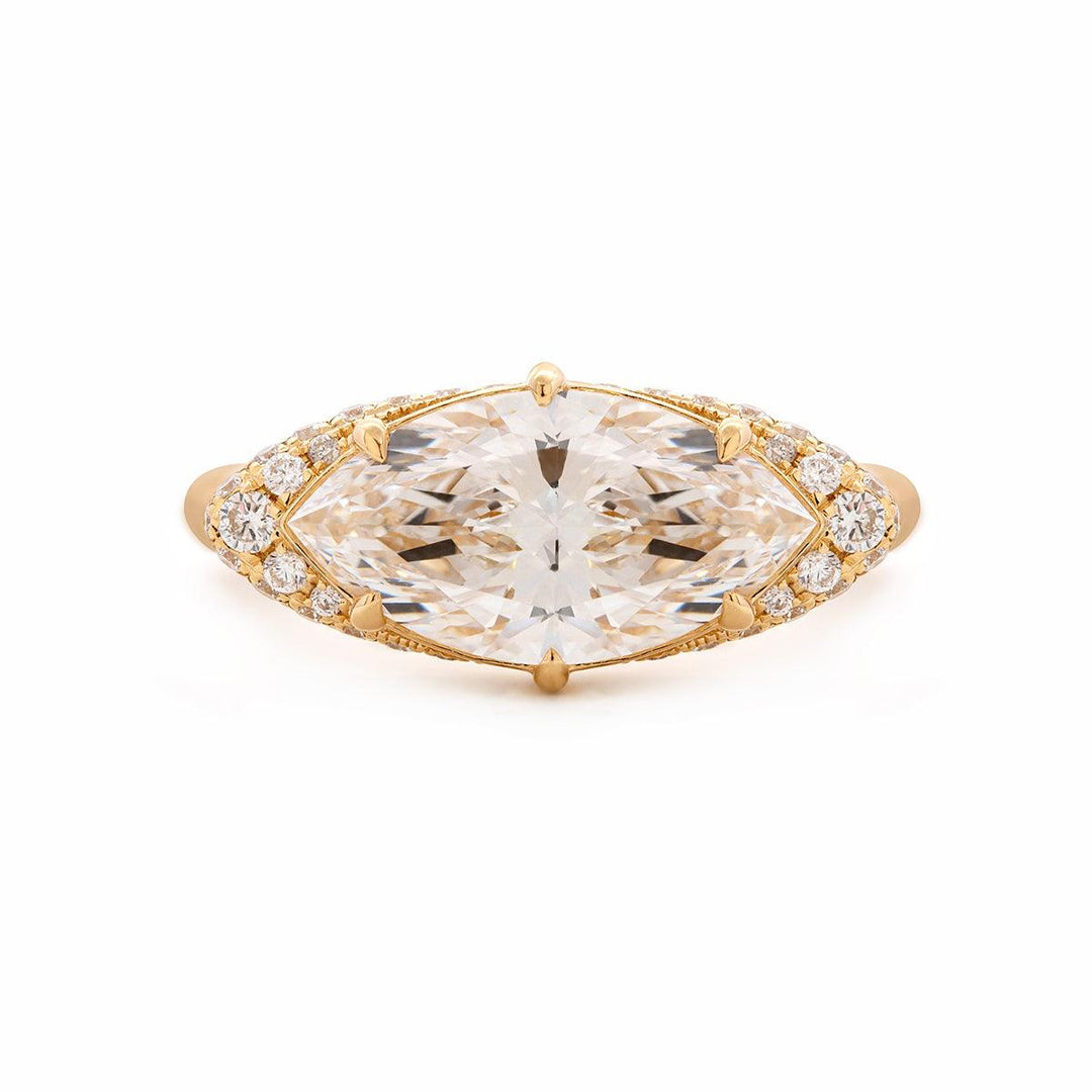 18k gold marquise, platinum cathedral ring, white gold marquise, yellow gold engagement ring, rose gold marquise, GIA certified marquise, lab grown marquise, ethical diamond ring, sustainable luxury jewelry, 