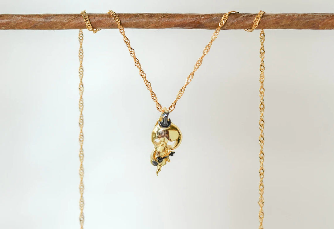 Skeleton Pendant Necklace Gothic Halloween Jewelry Gift