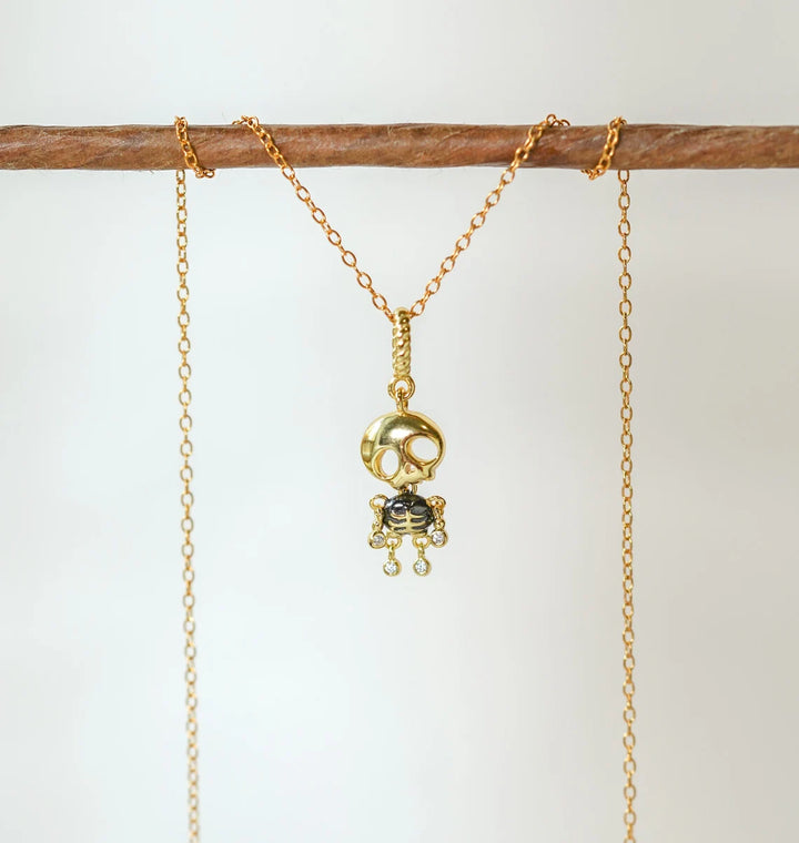 Skeleton Pendant Necklace Gothic Halloween Jewelry Gift