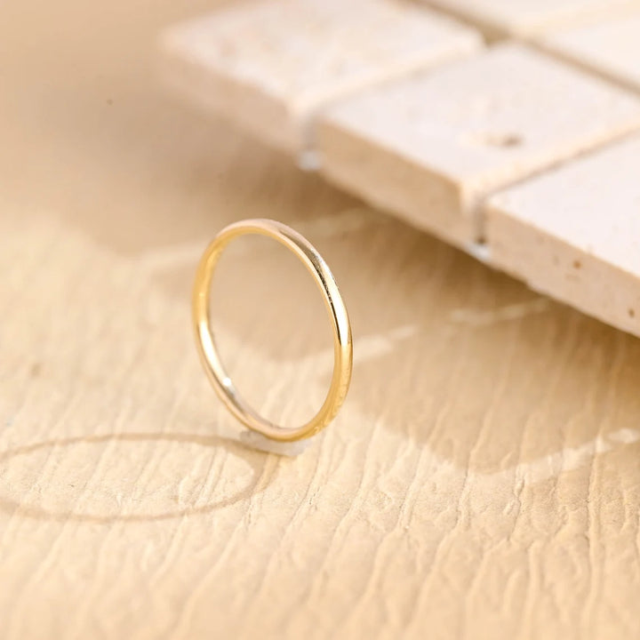 14K Solid Yellow Gold Plain Wedding Band Gifts for Women