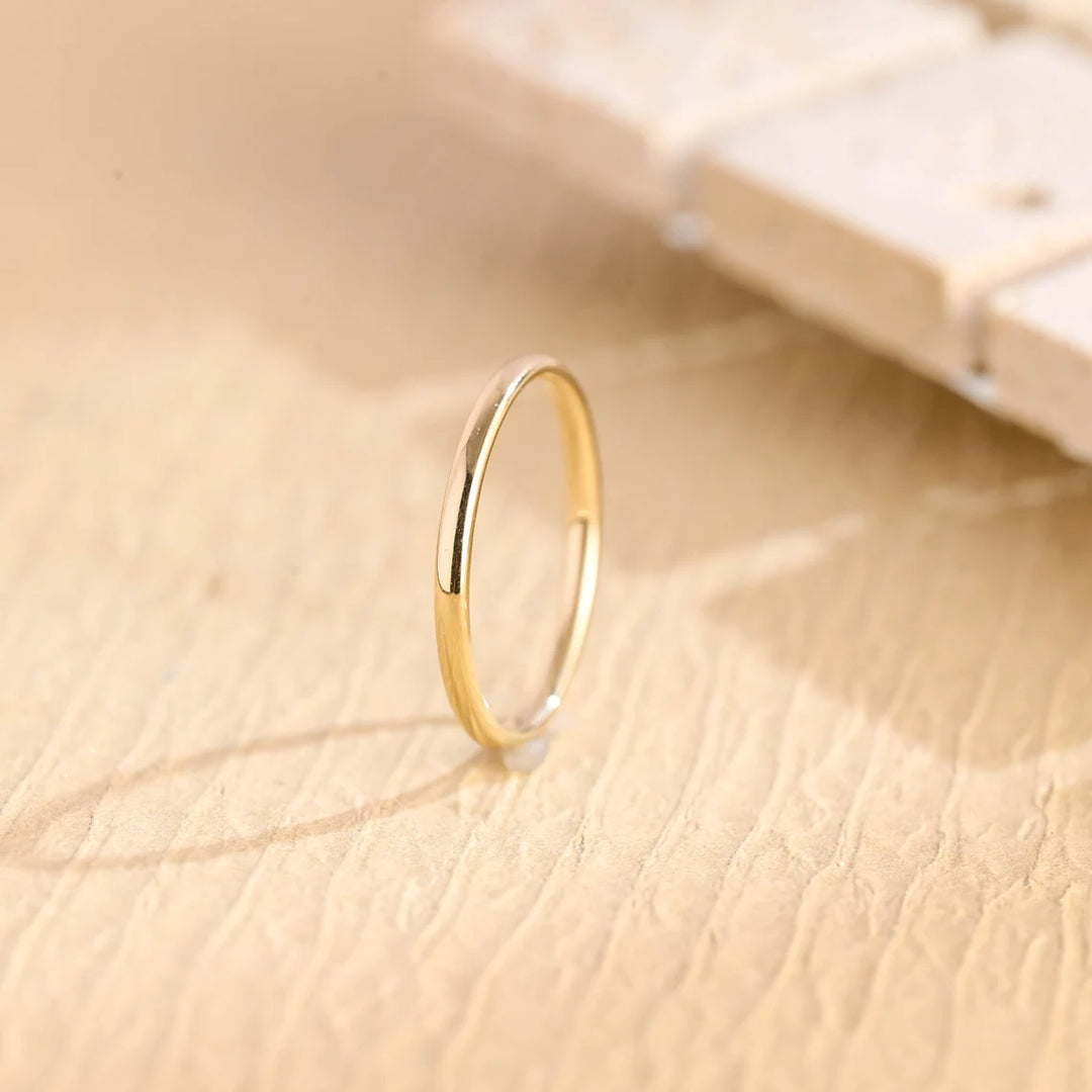 14K Solid Yellow Gold Plain Wedding Band Gifts for Women