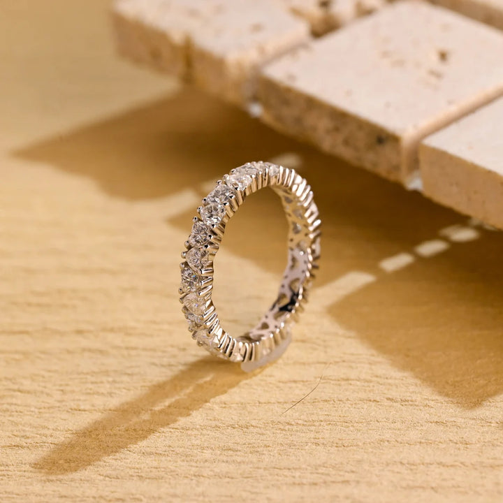 Heart Cut Moissanite Diamond Full Eternity Wedding Band