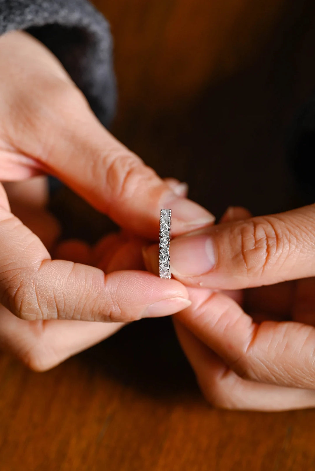 Heart Cut Moissanite Diamond Full Eternity Wedding Band