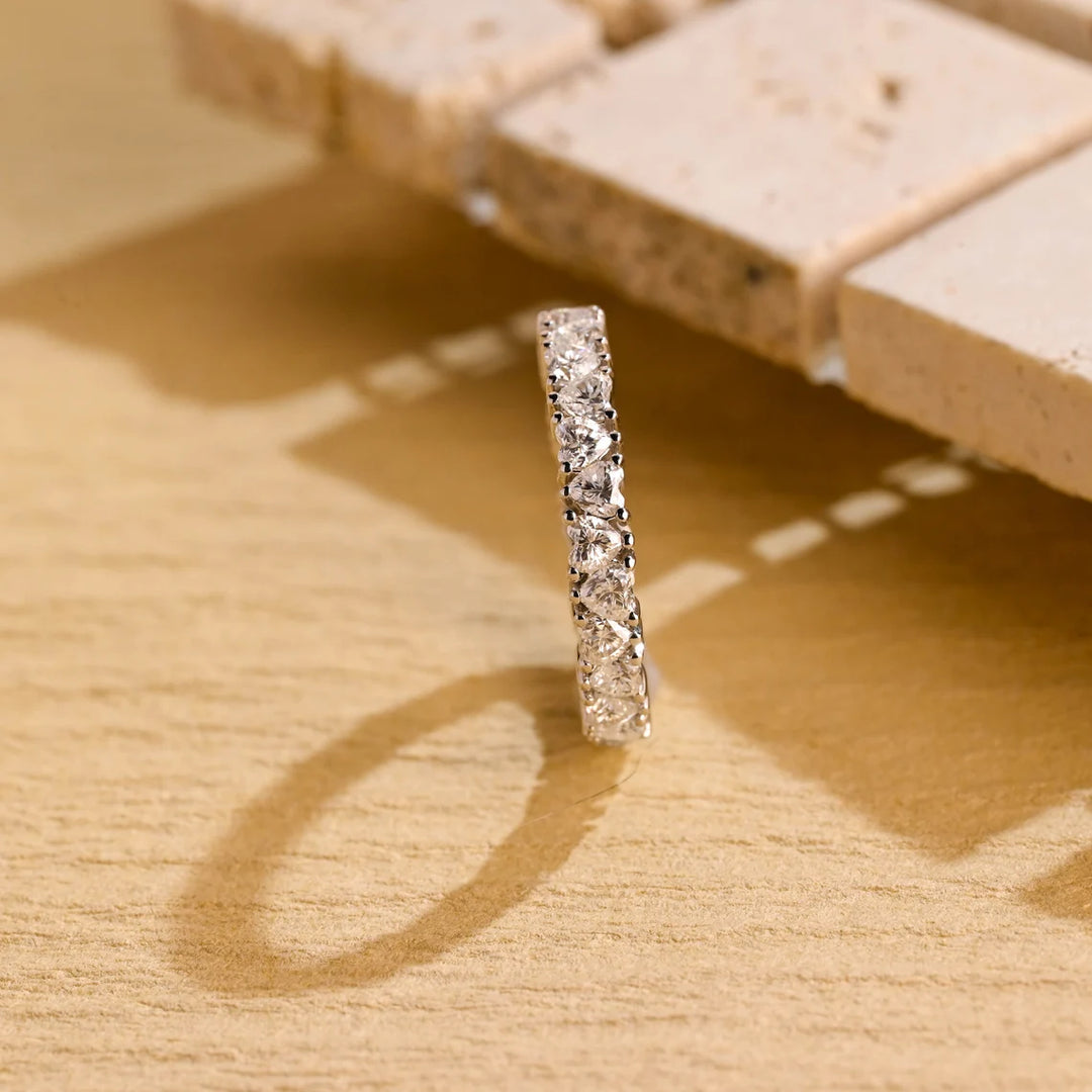 Heart Cut Moissanite Diamond Full Eternity Wedding Band