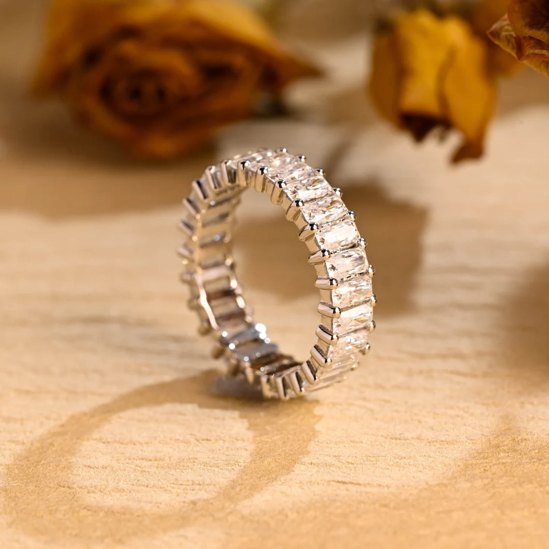 Radiant Cut Moissanite Diamond Full Eternity Wedding Band