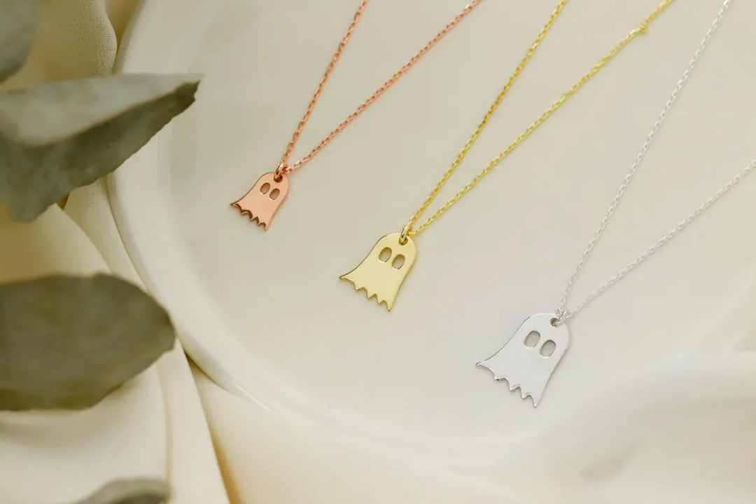 Ghost Pendant Halloween Necklace Gift for Woman