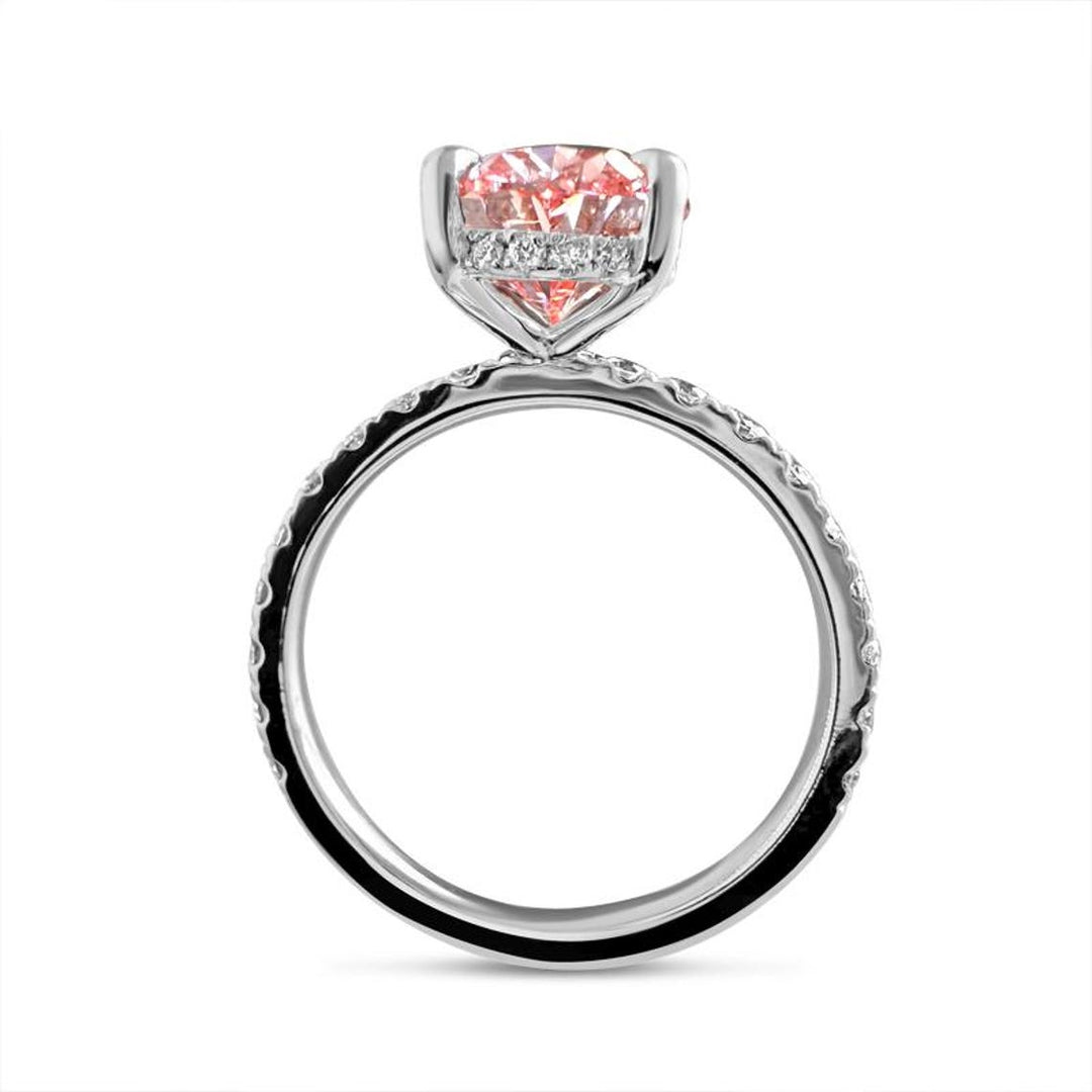 12CT Oval-Cut Light Pink Oval Diamond Blake Lively Engagement Ring