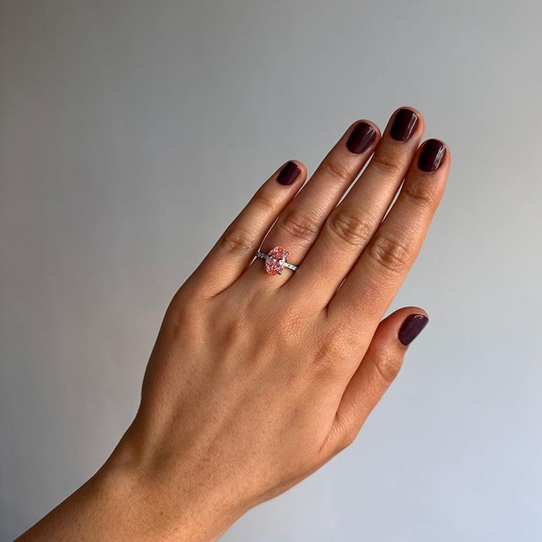 12CT Oval-Cut Light Pink Oval Diamond Blake Lively Engagement Ring