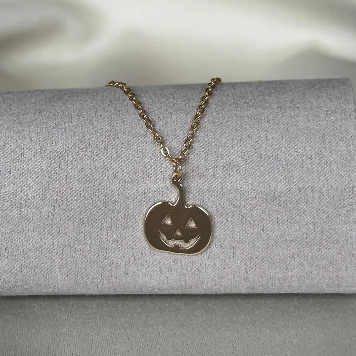 Pumpkin Pendant Necklace Halloween Gift for Her