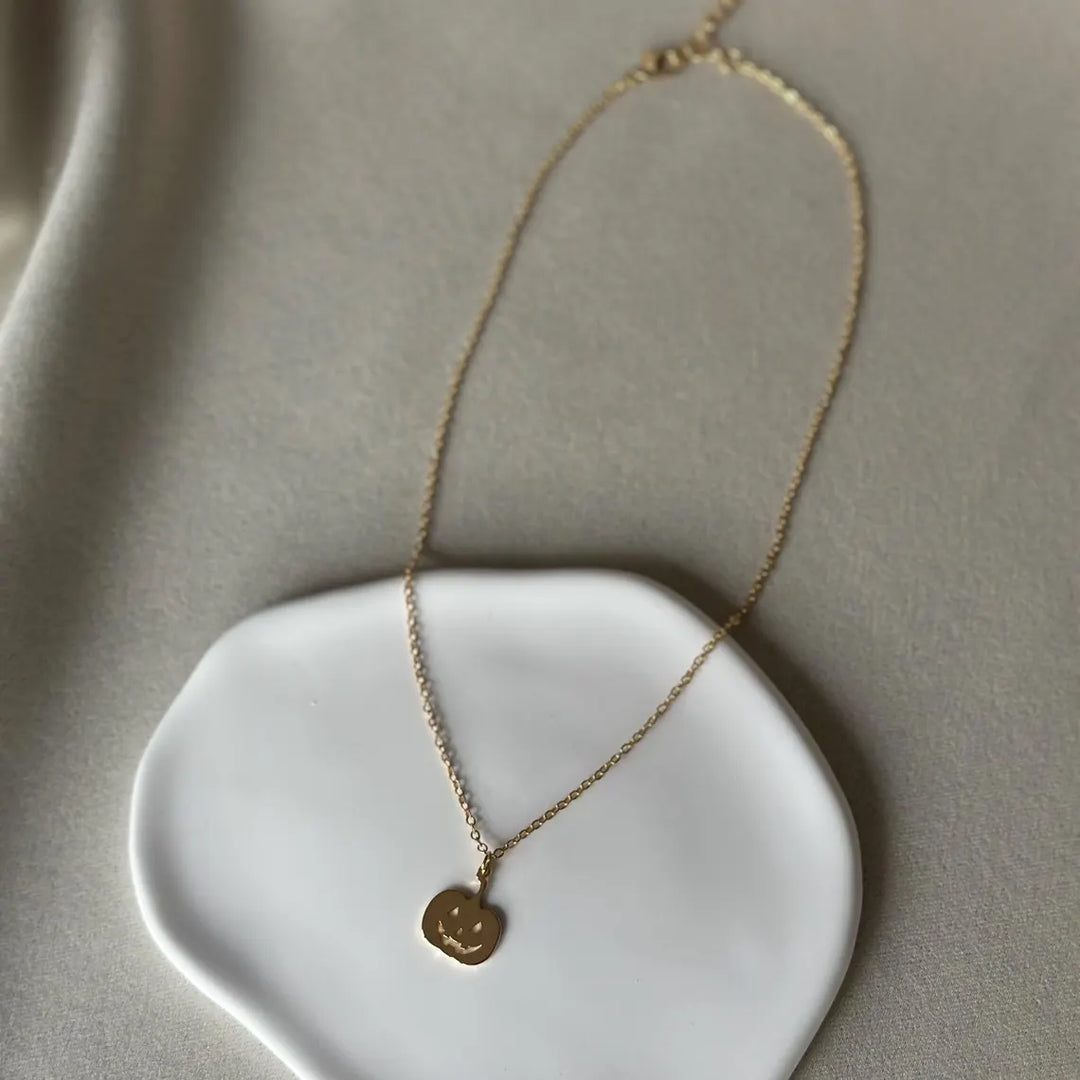 Pumpkin Pendant Necklace Halloween Gift for Her