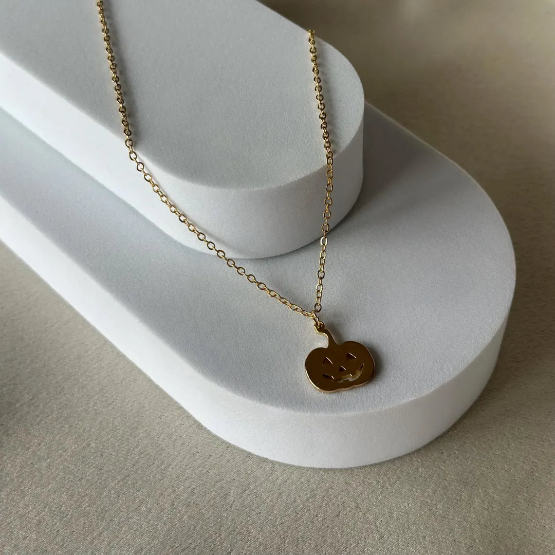 Pumpkin Pendant Necklace Halloween Gift for Her