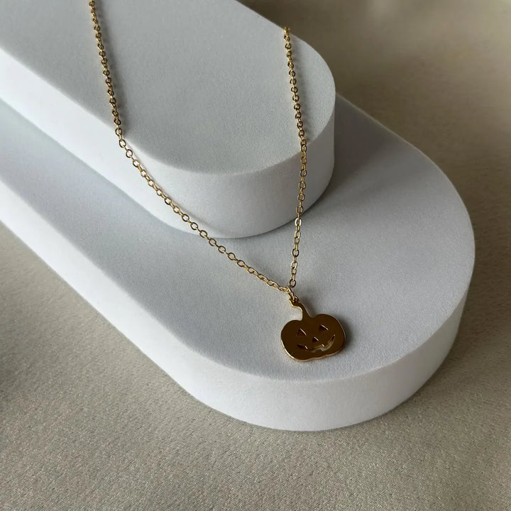 Pumpkin Pendant Necklace Halloween Gift for Her