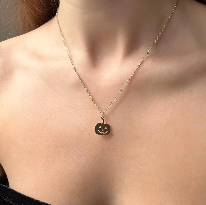 Pumpkin Pendant Necklace Halloween Gift for Her