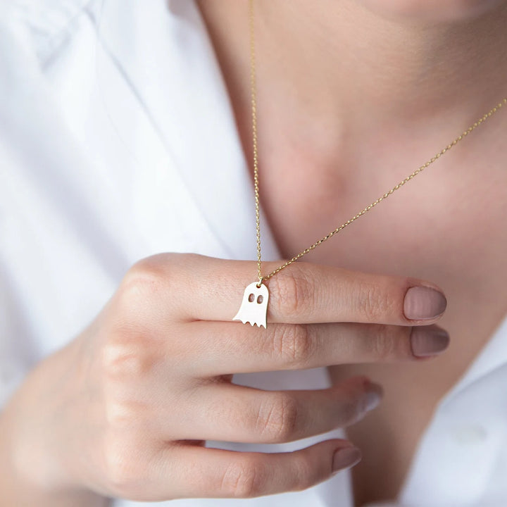 Ghost Pendant Halloween Necklace Gift for Woman