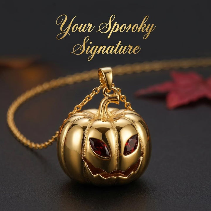 Gold Pumpkin Necklace Halloween Gift For Woman