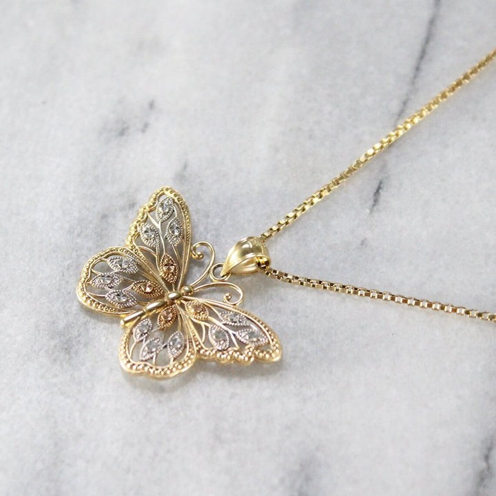 Gold Butterfly Necklace for Women