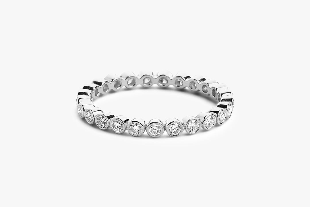 Bezel Set Round Full Eternity Diamond Wedding Band For Her