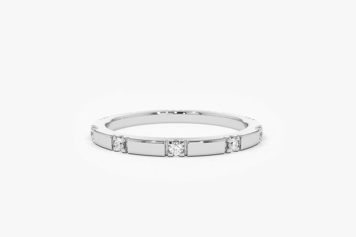 Round Cut Diamond Eternity Stackable Thin Band for Her