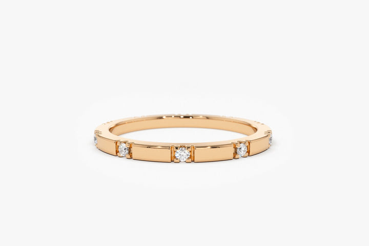 Round Cut Diamond Eternity Stackable Thin Band for Her