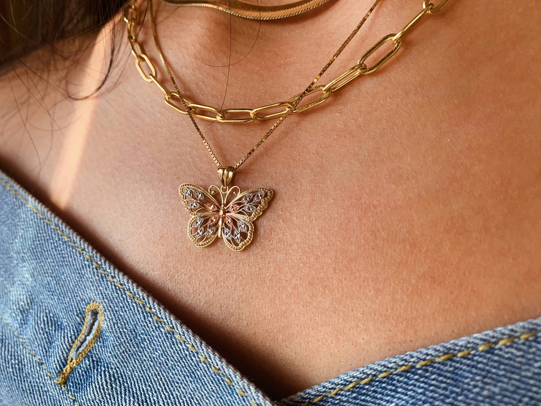 Gold Butterfly Necklace for Women