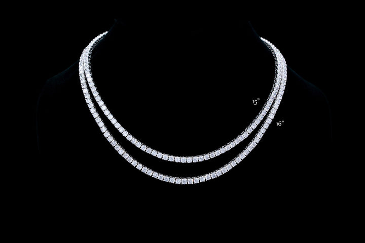 Round Cut Diamond Tennis Moissanite Necklace Gift for Women