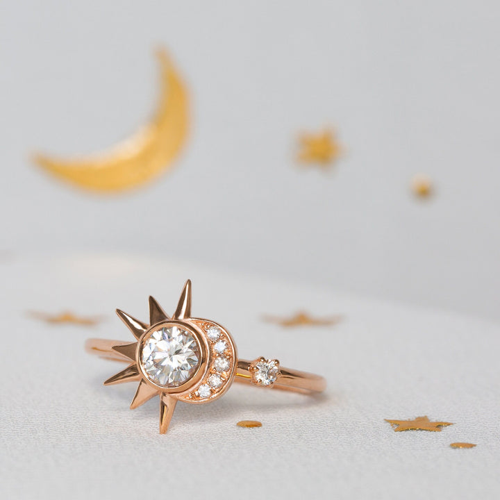 round-moissanite-diamond-sun-crescent-moon-engagement-ring-in-solid-gold