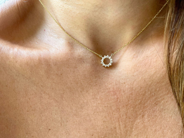 Circle Diamond Moissanite Necklace for Women