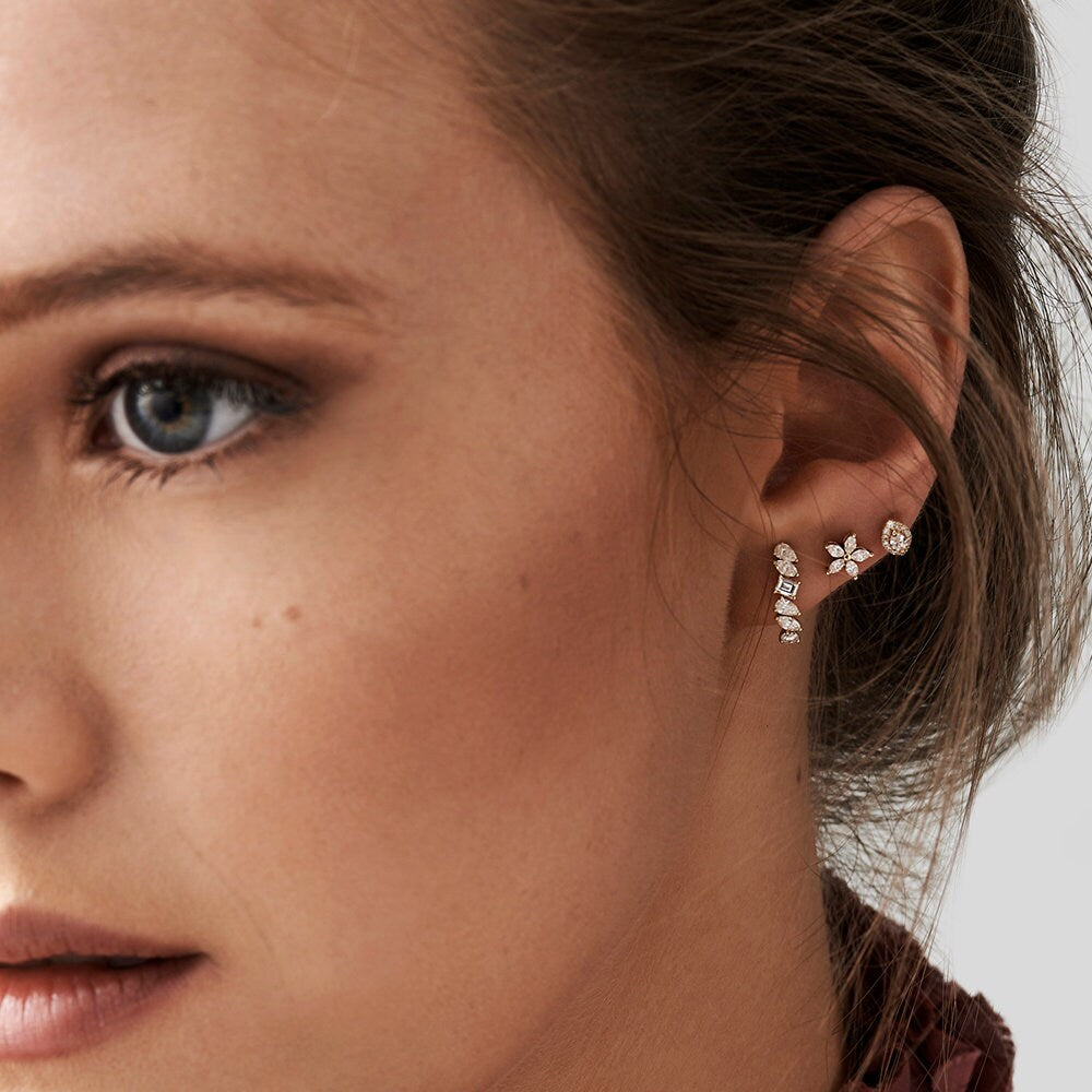 Diamond Shapes Unique Statement Stud Earrings for Women