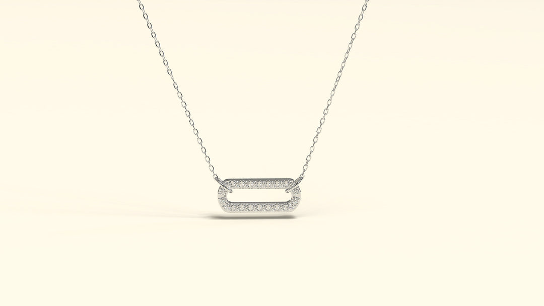Paper Clip Moissanite Diamond Necklace for Women