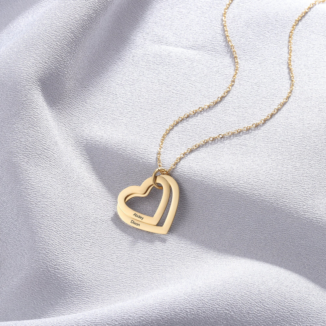 Mother Gold Necklace With Initials, Names - Engraved Gift for Women