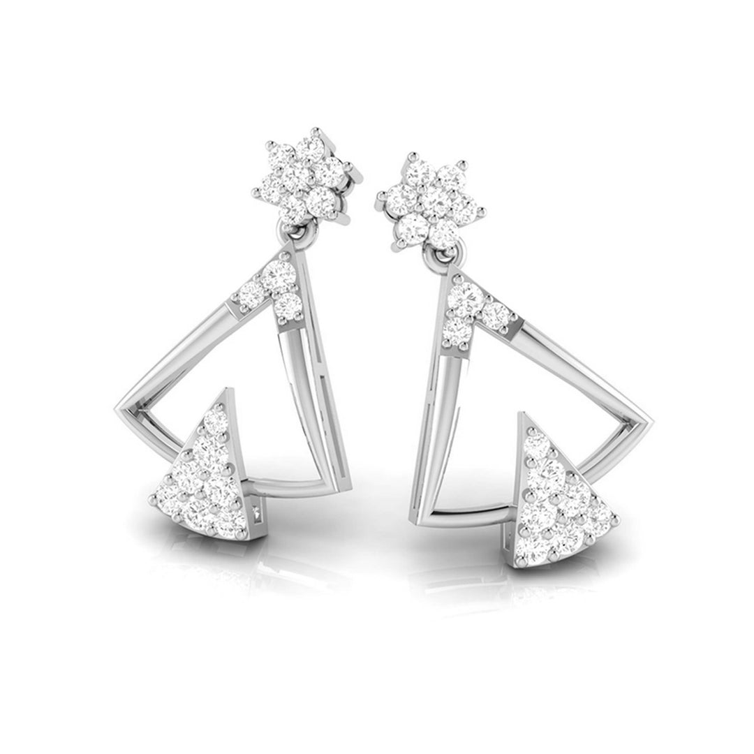 Round Cut Diamond Designer Women Earring for Christmas Gift