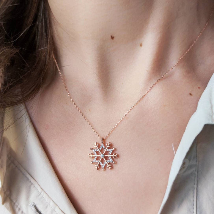 Snowflake Diamond Necklace Gift For Christmas Gift