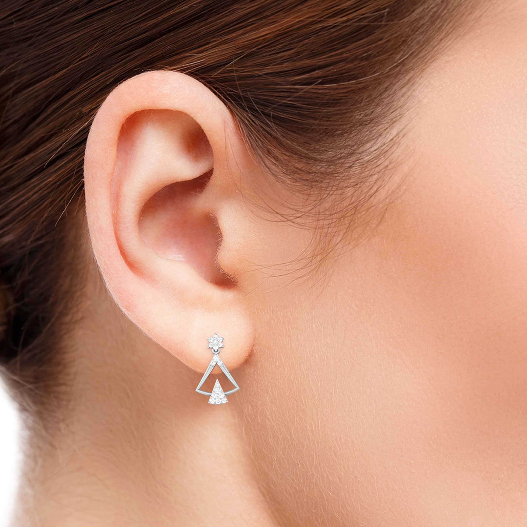 Round Cut Diamond Designer Women Earring for Christmas Gift