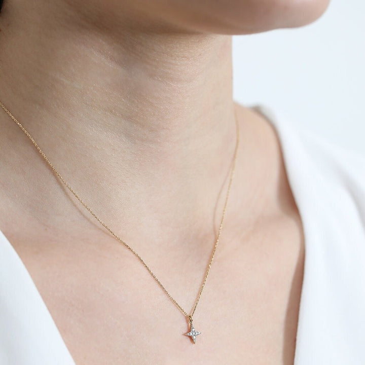 Mini North Star Diamond Necklace Gift for Her