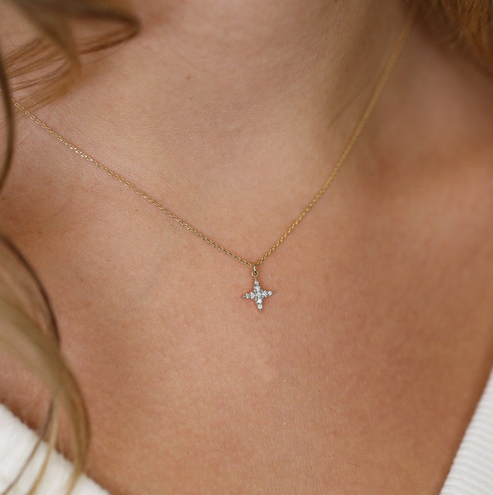 Mini North Star Diamond Necklace Gift for Her