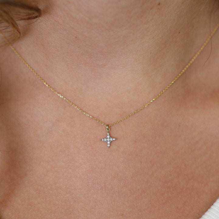 Mini North Star Diamond Necklace Gift for Her