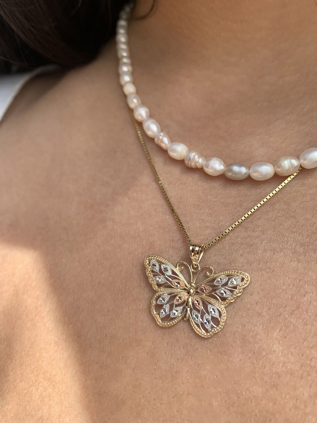 Gold Butterfly Necklace for Women