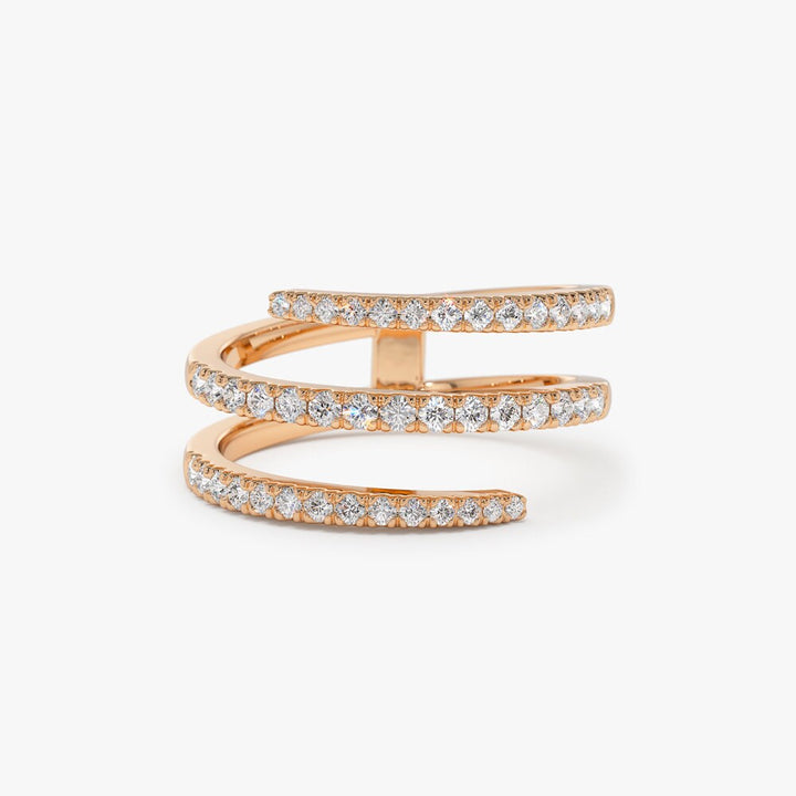 Round Cut spiral Diamond Wedding Band for Mother