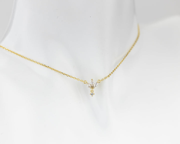 Marquise & Round Cut Diamond Unique Necklace for Her