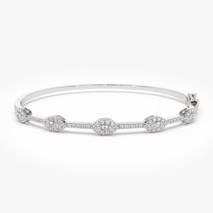 Round Cut Diamond Moissanite Bangle Bracelet For Women