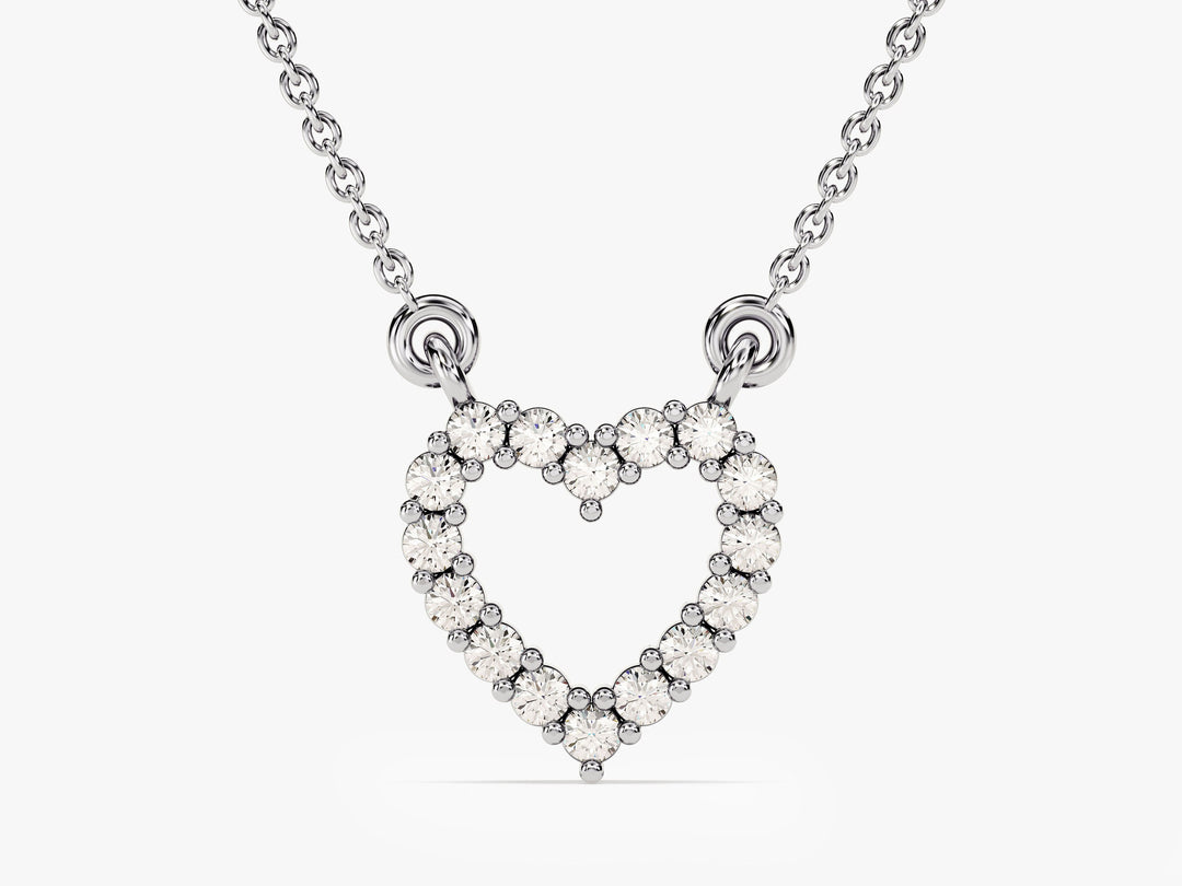 0.24CT Round Cut Diamond Heart Necklace Pendant for Women