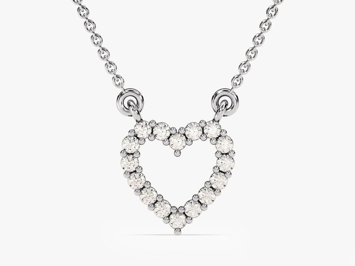 0.24CT Round Cut Diamond Heart Necklace Pendant for Women