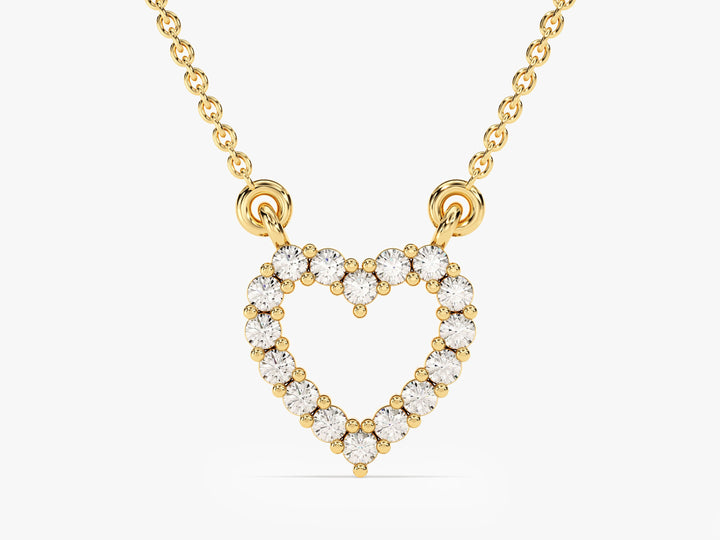 0.24CT Round Cut Diamond Heart Necklace Pendant for Women