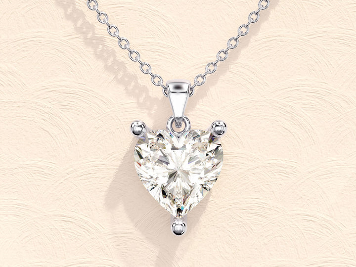 Heart Cut Diamond Moissanite Solitaire Necklace for Women