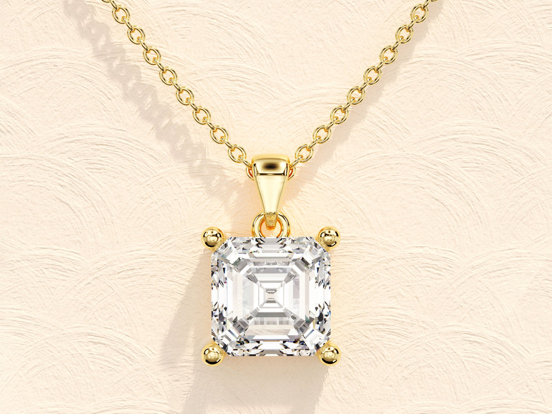 Asscher Cut Diamond Moissanite Necklace for Women