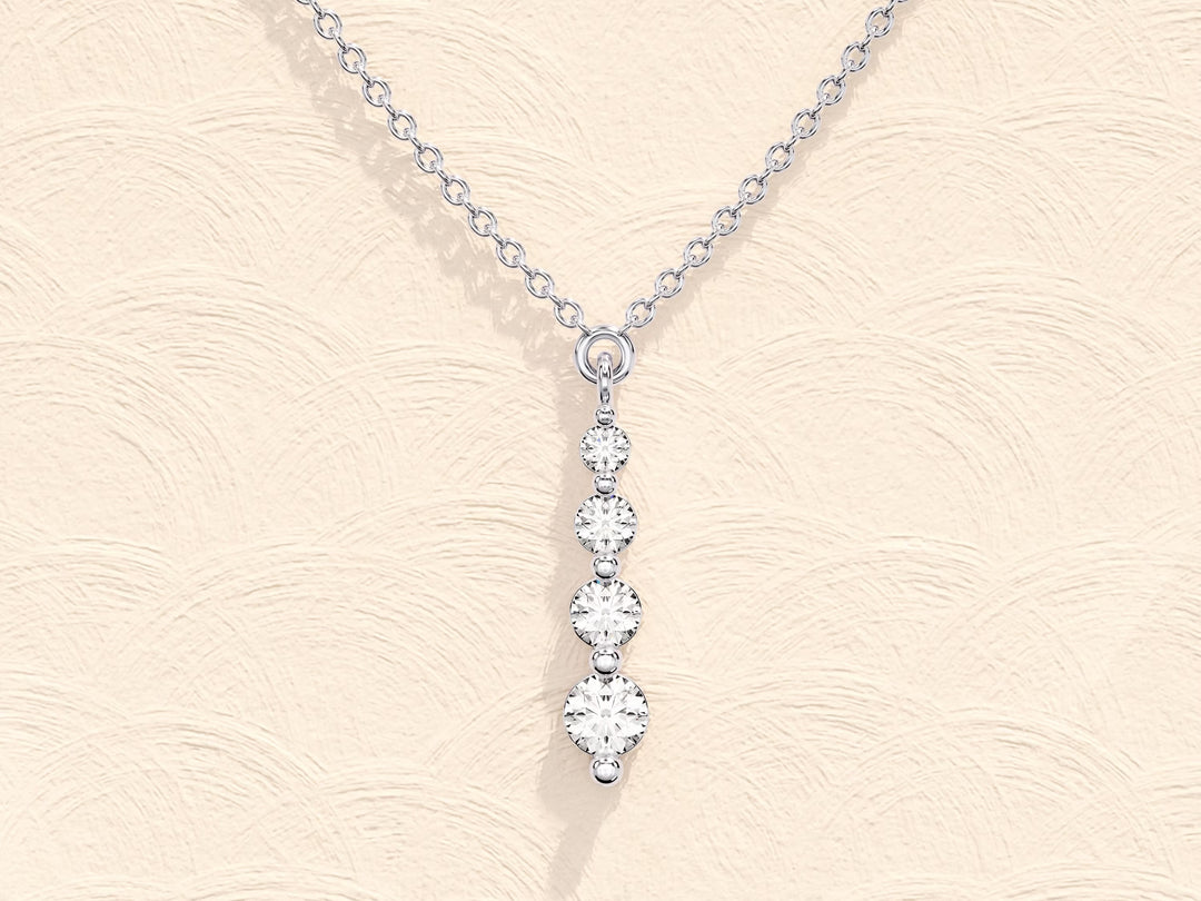 Round Cut Moissanite Diamond Solitaire Necklace for Women