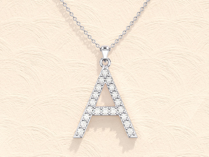 Alphabet Letter Moissanite Diamond Necklace for Women