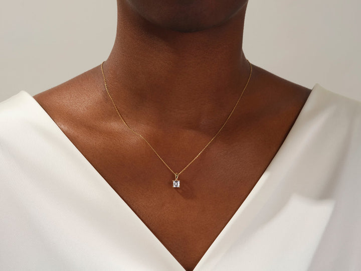 Asscher Cut Diamond Moissanite Necklace for Women