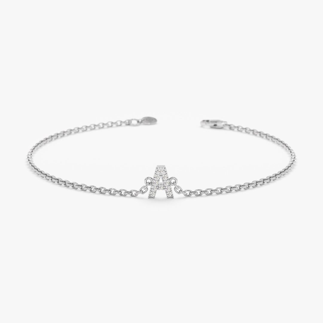 Letter Diamond Bracelet for Women Birthday Gift